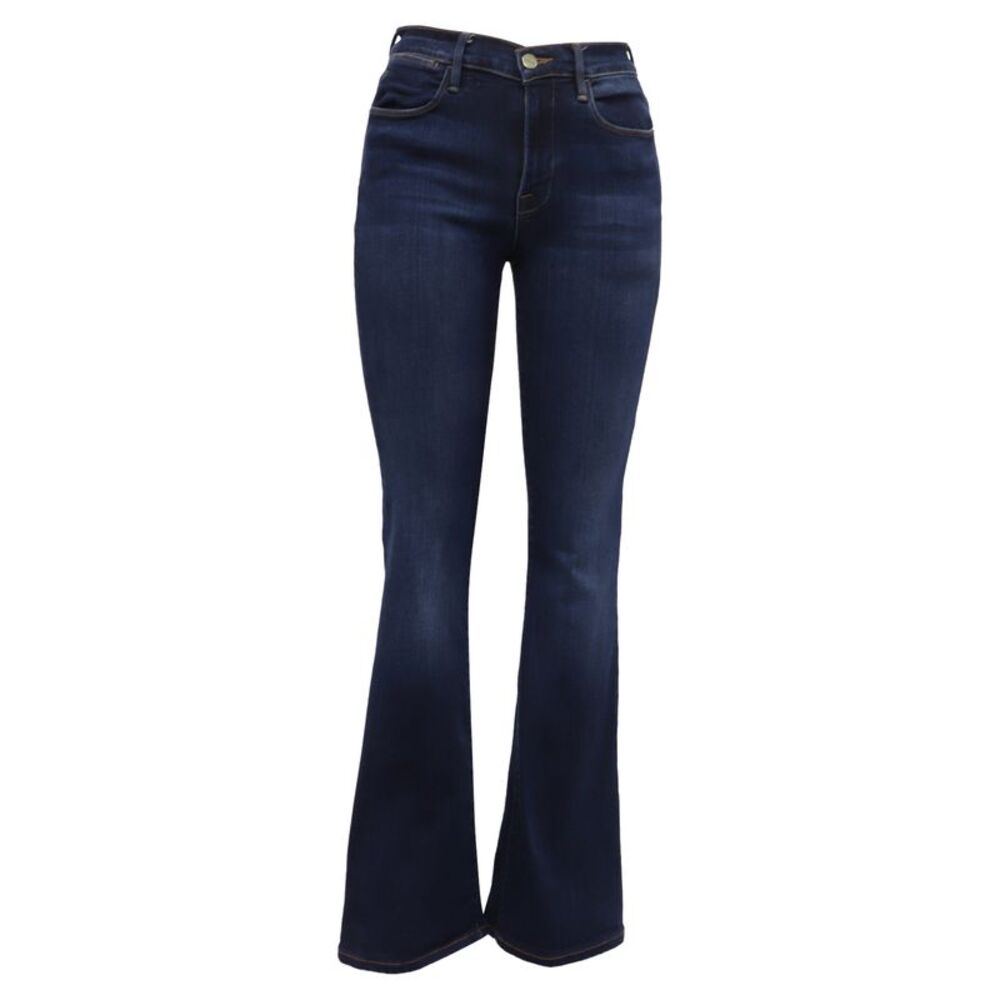Frame Flared Jeans in Navy Blue Cotton